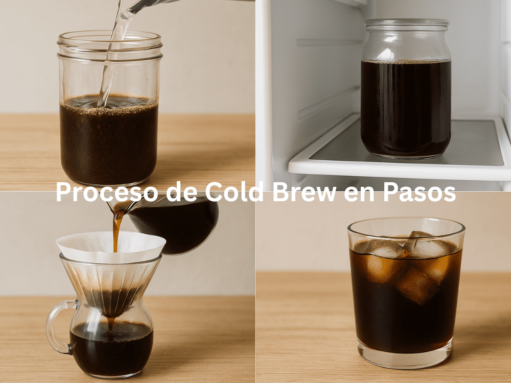 Pasos Del Cold Brew Mezclar, Refrigerar, Filtrar Y Servir Con Hielo.