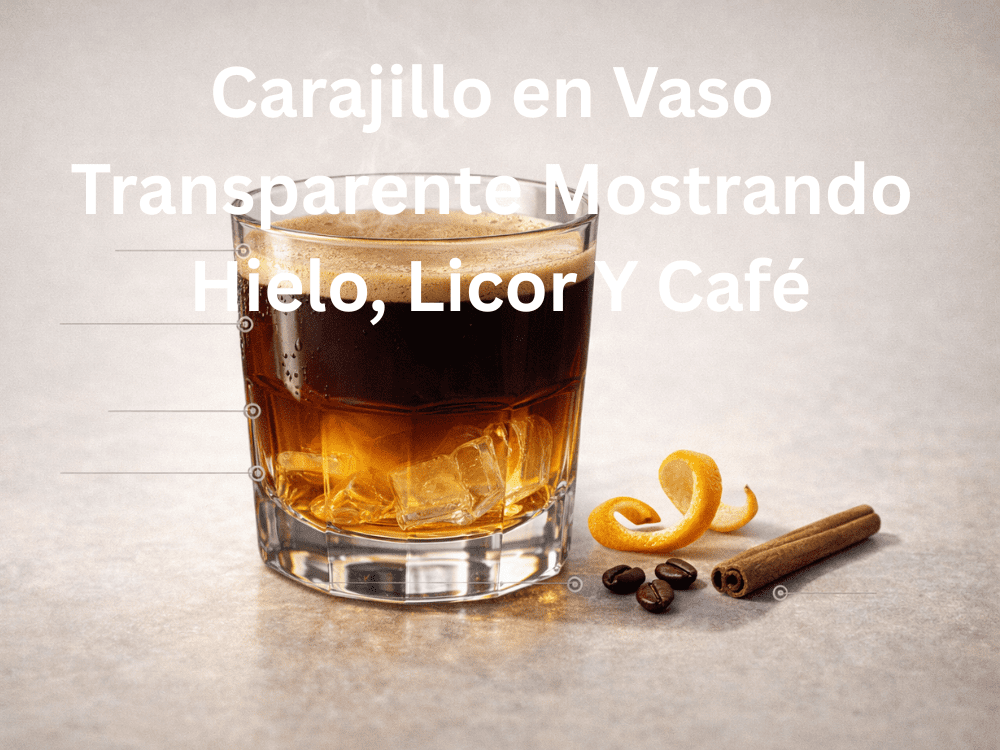 Carajillo En Vaso Transparente Mostrando Hielo Licor Y Cafe Karafecoffee