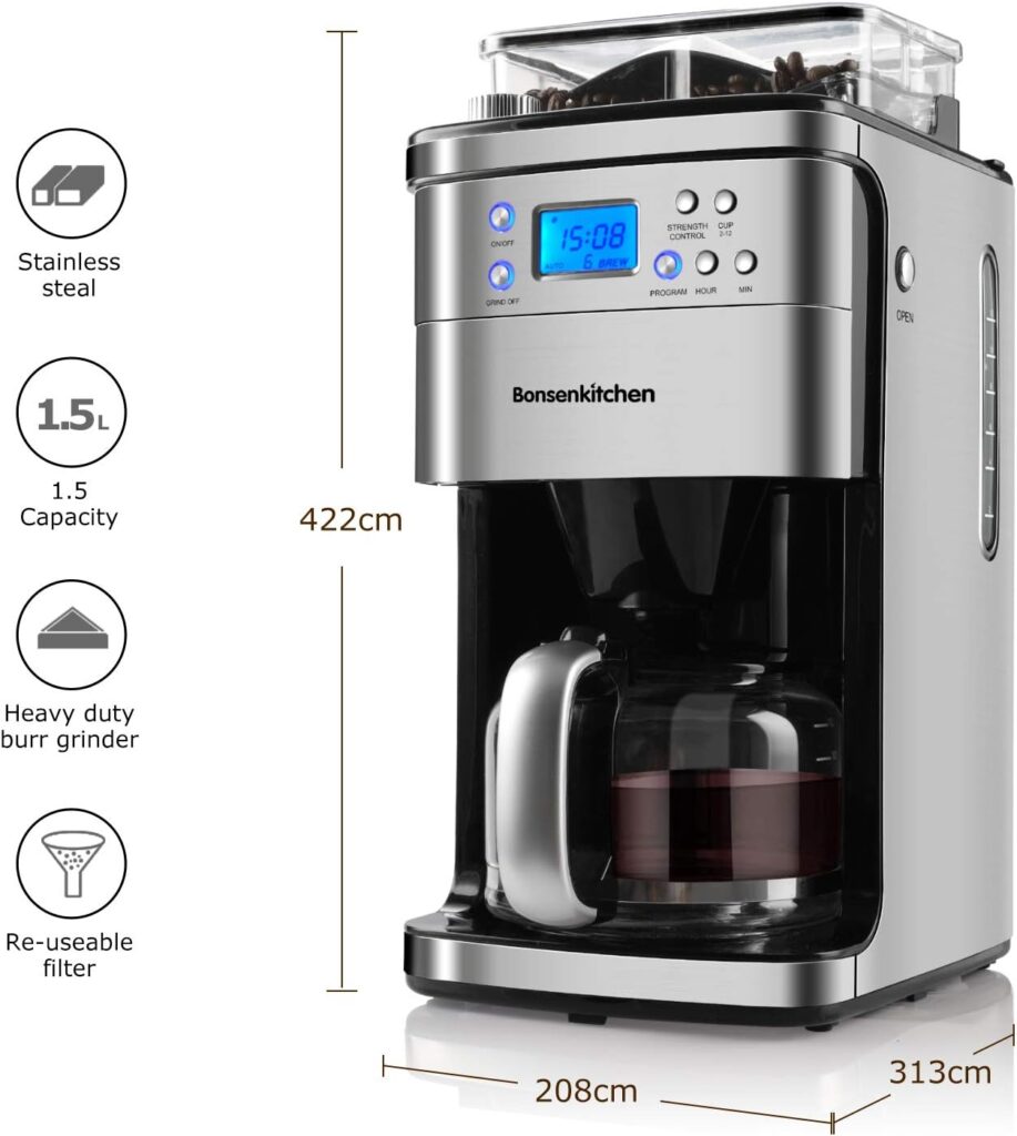 Bonsenkitchen Cafetera Con Molinillo Conico 6 Karafecoffee