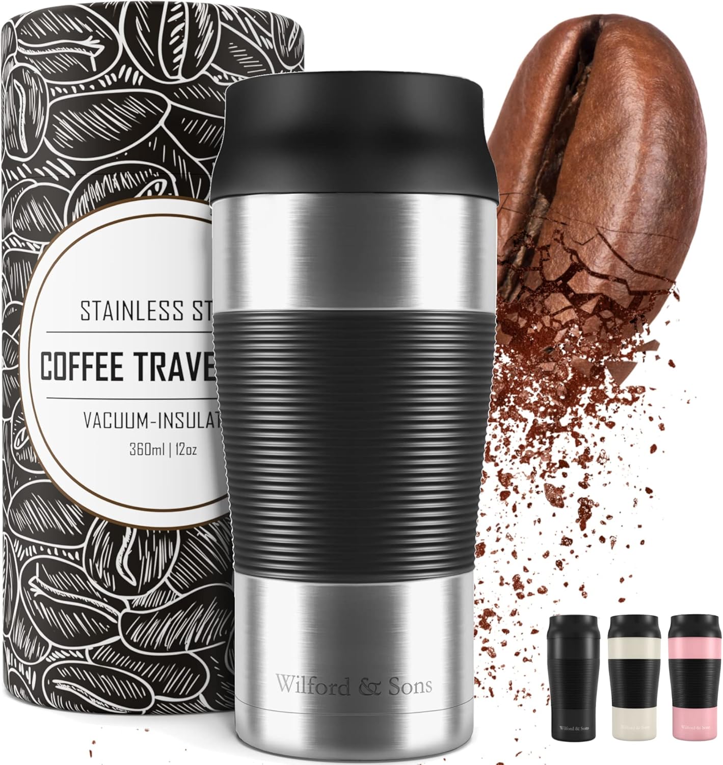 Termo Café, Taza Termica De Viaje Acero Inoxidable 360 Ml