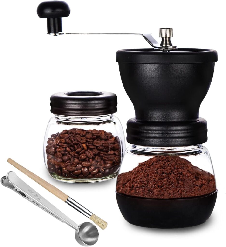 PARACITY Molinillo de Cafe Manual Con 2 Tarros de Cristal KarafeCoffee