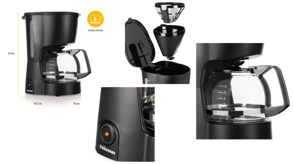 Tipos de Cafeteras: Guía Definitiva para Elegir la Mejor según tu Estilo de Vida y Paladar 7 cafetera de goteo moderna en funcionamiento KarafeCoffee